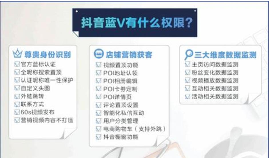 開(kāi)通抖音藍(lán)V認(rèn)證的八個(gè)好處